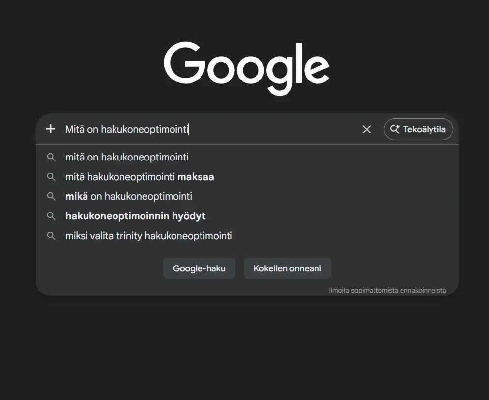 Google-haku ja hakukoneoptimointi