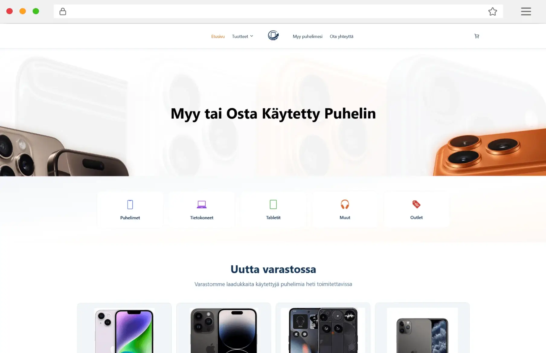 Teknologiaverkkokauppa uudella domainilla — Ostapuhelin verkkokauppa